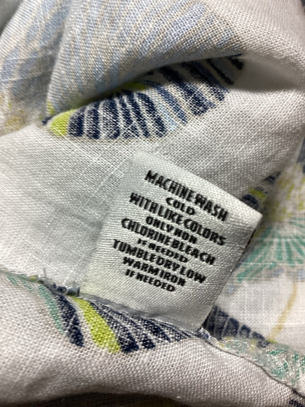 Habitat White Sleeveless Dress Blue, Navy & Lime Floral Pattern Size XL Linen - Picture 11 of 11
